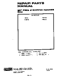 Front Cover Diagram and Parts List for F4357*0  Roper Range