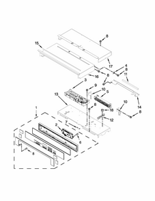 Control Panel Parts Diagram and Parts List for IBS300DS00  Whirlpool Wall Oven