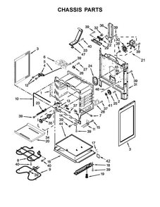 Chassis Parts Diagram and Parts List for WFE520S0FS0  Whirlpool Range