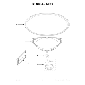 Turntable Parts Diagram and Parts List for WMMS3130RB01  Whirlpool Microwave