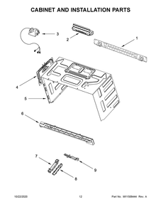 Cabinet And Installation Parts Diagram and Parts List for WMHA9019HV3  Whirlpool Microwave