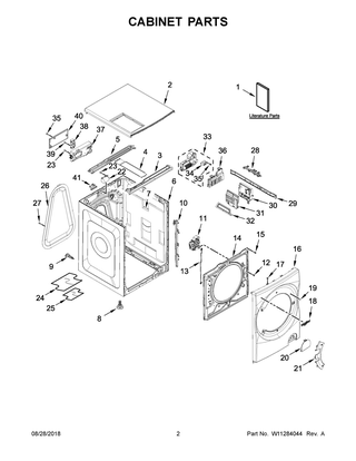 Cabinet Parts Diagram and Parts List for WFC8090GX0  Whirlpool Washer