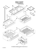 SHELF PARTS Diagram and Parts List for KBLO36FTX04  KitchenAid Refrigerator