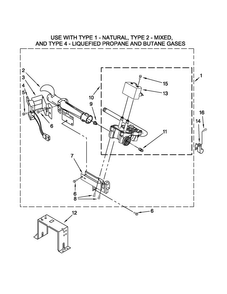 W10307147 Burner Assembly Parts Diagram and Parts List for WGD96HEAU1  Whirlpool Dryer