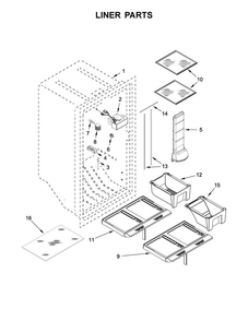 Part Location Diagram of W10581573 Whirlpool SHELF-CANT