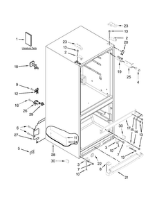 Cabinet Parts Diagram and Parts List for WRF560SMYH02  Whirlpool Refrigerator