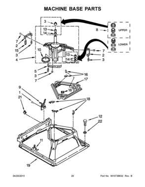 11 - MACHINE BASE PARTS Diagram and Parts List for YWET3300XQ2  Whirlpool Washer Dryer Combo