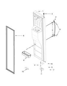 Freezer Door Parts Diagram and Parts List for WRS975SIDM00  Whirlpool Refrigerator