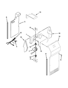Air Flow Parts Diagram and Parts List for WRS342FIAB04  Whirlpool Refrigerator
