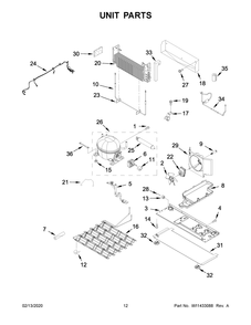 Unit Parts Diagram and Parts List for WRF757SDHZ01  Whirlpool Refrigerator