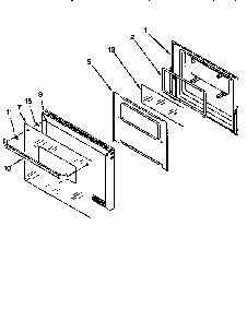 Lower Oven Door Diagram and Parts List for KEBI271BWH3  KitchenAid Wall Oven
