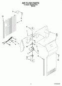 AIR FLOW PARTS Diagram and Parts List for 5ED5FHKXVT00  Whirlpool Refrigerator