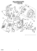 BULKHEAD PARTS Diagram and Parts List for 3XLER5435HQ2  Whirlpool Dryer