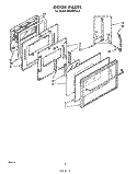 DOOR Diagram and Parts List for RB160PXL0  Whirlpool Wall Oven