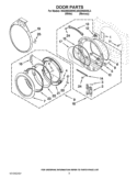 DOOR PARTS Diagram and Parts List for WGD9550WL3  Whirlpool Dryer