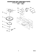 MAGNETRON AND TURNTABLE PARTS Diagram and Parts List for MH1140XMB3  Whirlpool Microwave
