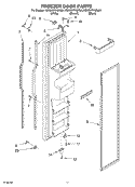 FREEZER DOOR Diagram and Parts List for KSRG27FKWH04  KitchenAid Refrigerator