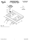 COOKTOP PARTS Diagram and Parts List for YSF379LEMQ1  Whirlpool Range