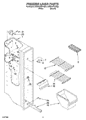FREEZER LINER Diagram and Parts List for 5VED1WTKKQ00  Whirlpool Refrigerator