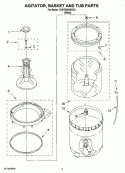 AGITATOR, BASKET AND TUB PARTS Diagram and Parts List for 1CWTW5505VQ1  Whirlpool Washer