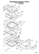 REFRIGERATOR SHELF Diagram and Parts List for KSRS25FGSS15  KitchenAid Refrigerator
