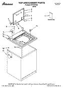 TOP AND CABINET PARTS Diagram and Parts List for NTW5200TQ0  Whirlpool Washer