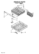 DISHRACK PARTS Diagram and Parts List for 7DP840SWSX0  Whirlpool Dishwasher