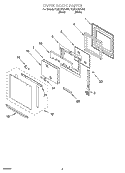 OVEN DOOR PARTS Diagram and Parts List for YGSC278PJB0  Whirlpool Microwave Oven Combo