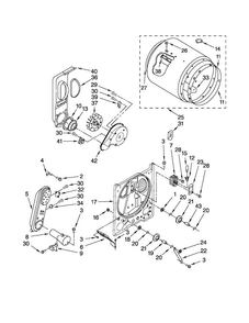 Bulkhead Parts Diagram and Parts List for 11071202012  Kenmore Dryer
