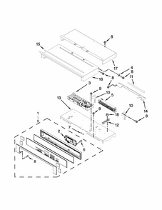 Control Panel Parts Diagram and Parts List for IBS350DS00  Whirlpool Wall Oven