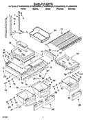 SHELF PARTS Diagram and Parts List for KTRA22EMWH00  KitchenAid Refrigerator
