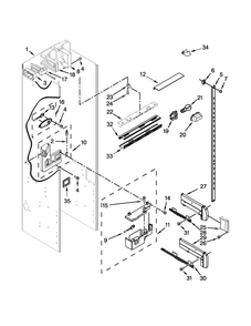Refrigerator Liner Parts Diagram and Parts List for KSSC42FTS18  KitchenAid Refrigerator