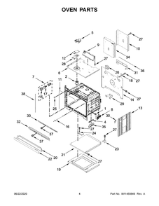 Oven Parts Diagram and Parts List for WOD51EC0HB02  Whirlpool Wall Oven