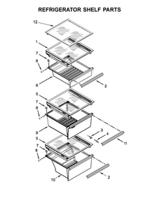 Refrigerator Shelf Parts Diagram and Parts List for WRS586FIEM03  Whirlpool Refrigerator
