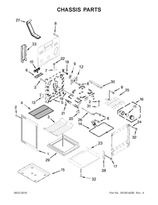 Chassis Parts Diagram and Parts List for KFEG500ESS1  KitchenAid Range