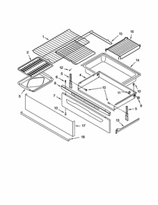 Drawer And Broiler Diagram and Parts List for 66595025101  Kenmore Range