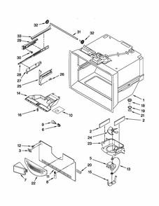 Freezer Liner Parts Diagram and Parts List for 59679323012  Kenmore Refrigerator