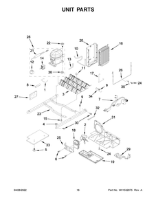 Unit Parts Diagram and Parts List for 10641172714  Kenmore Refrigerator