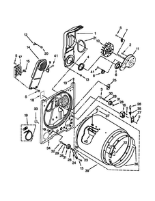 Bulkhead Parts Diagram and Parts List for 110C65132410  Kenmore Dryer
