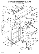 CONTROLS AND REAR PANEL PARTS Diagram and Parts List for 7MLSR7103MQ1  Whirlpool Washer