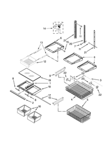 Shelf Parts Diagram and Parts List for WRB329DFBB00  Whirlpool Refrigerator