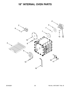 18 Inch Internal Oven Parts Diagram and Parts List for JGRP548HL01  Whirlpool Range