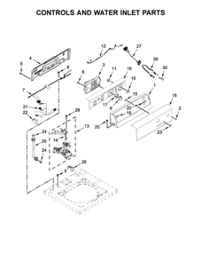 Controls And Water Inlet Parts Diagram and Parts List for 11027022710  Kenmore Washer