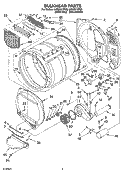 BULKHEAD PARTS Diagram and Parts List for LGQ8611PW3  Whirlpool Dryer