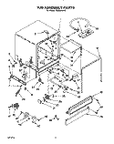 TUB ASSEMBLY, LIT/OPTIONAL Diagram and Parts List for TUD2000W5  Whirlpool Dishwasher