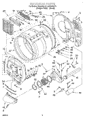 BULKHEAD Diagram and Parts List for GGQ8858JQ1  Whirlpool Dryer