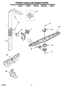 UPPER WASH AND RINSE PARTS Diagram and Parts List for GU2700XTSQ1  Whirlpool Dishwasher