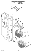 FREEZER LINER PARTS Diagram and Parts List for ID2GFGXRS00  Whirlpool Refrigerator
