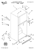CABINET Diagram and Parts List for 8ET18GKXFN00  Whirlpool Refrigerator