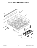 UPPER RACK AND TRACK PARTS Diagram and Parts List for WDF735PABM0  Whirlpool Dishwasher